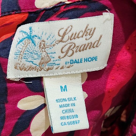 Lucky Brand sili Blouse For Women Size Medium Floral Print Roll Tab Sleeves - Picture 9 of 13